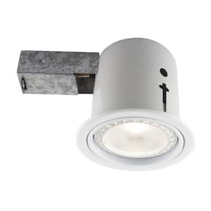 4.5 in. Interior/Exterior White Baffle Recessed Lighting Fixture Designed for Insulated Ceiling