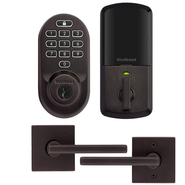 HALO Venetian Bronze Keypad Wi-Fi Electronic Smart Lock Deadbolt with Halifax Passage Lever Combo Pack