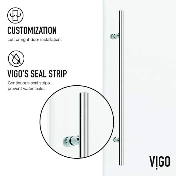 Elan E-Class 35 in. L x 46 in. W x 76 in. H Frameless Sliding Rectangle Shower Enclosure in Chrome with Clear Glass