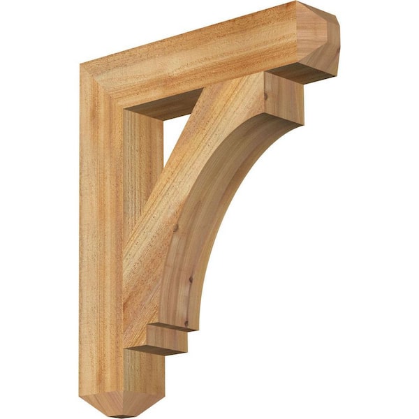Ekena Millwork 4 in. x 24 in. x 20 in. Western Red Cedar Imperial Craftsman Rough Sawn Bracket