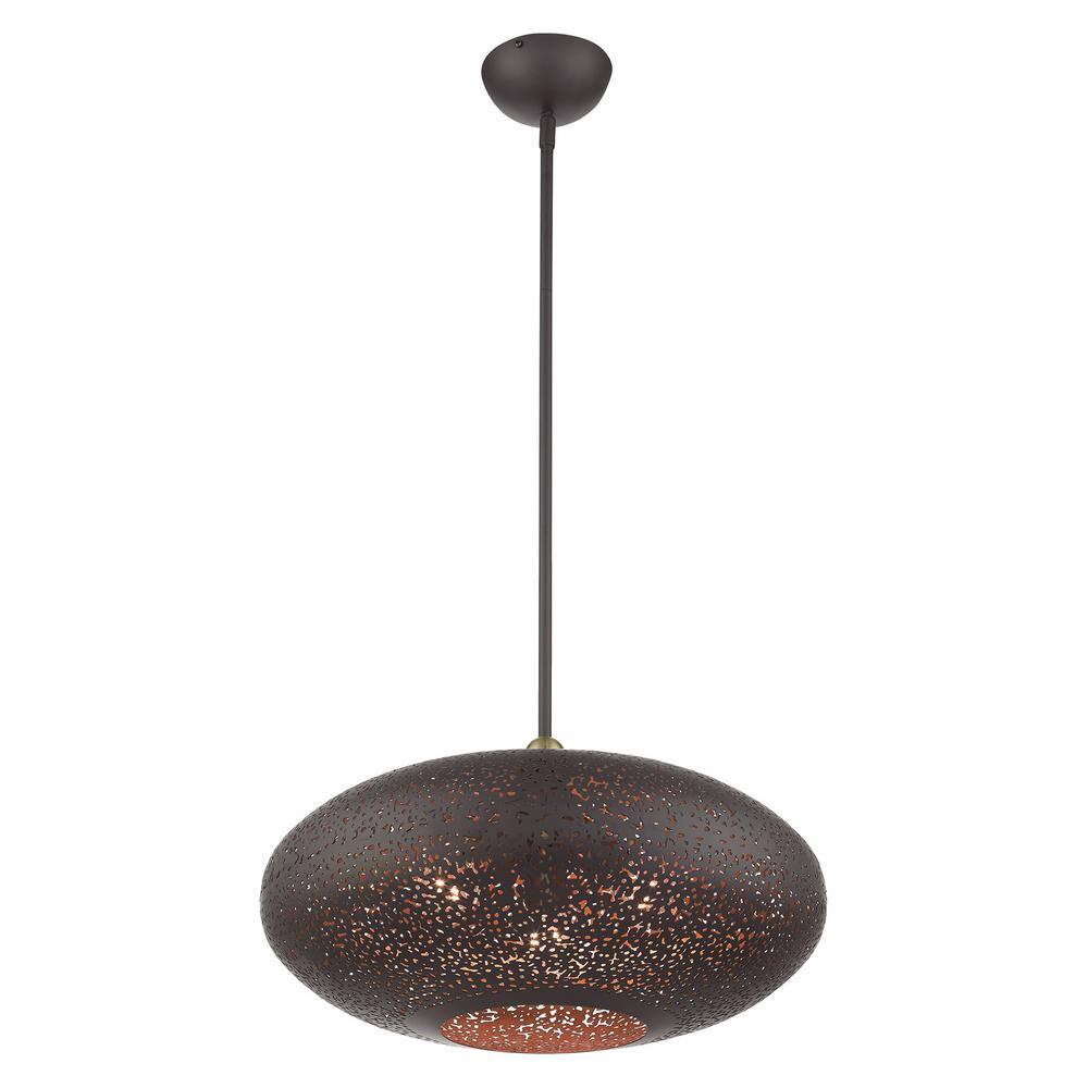 Charlton 3-Light Bronze and Gold Globe Pendant