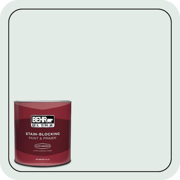 BEHR ULTRA 1 qt. #ICC-37 Beach Glass Extra Durable Flat Interior Paint & Primer