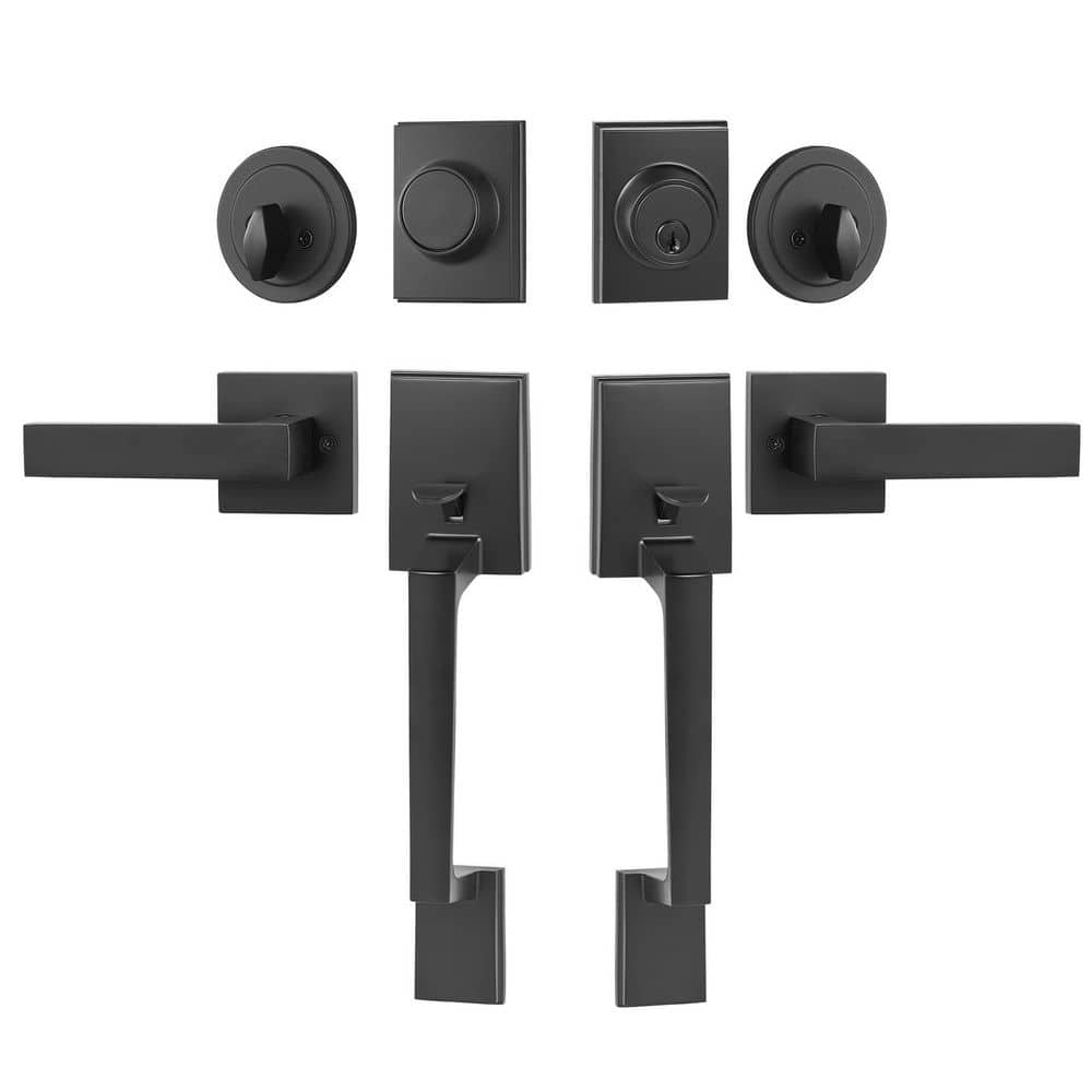 Double Door Handleset, Matte Black Square Door Lever, Double Front Door Handle Set, Reversible Handle Lever, Heavy Duty price history on PriceWatchPro