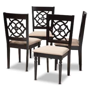 Renaud Sand and Espresso Fabric Dining Chair (Set of 4)