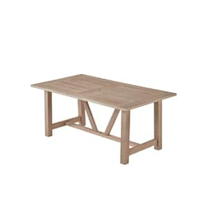 Richard 38 in. Rustic Light Oak Acacia Wood Rectangle Standard Height Outdoor Dining Table