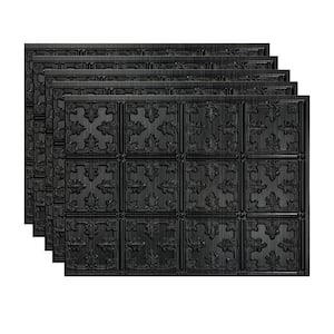 Brushed Onyx 18 in. x 24 in. Traditional 10 Vinyl Backsplash Panel (Pack of 5)