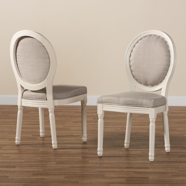 Baxton Studio Louis Beige and Black Dining Chair (Set of 2) 201-2P