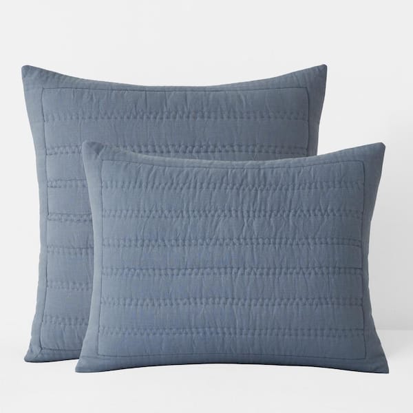 Legends Hotel Blue Stone Washed Linen Twin/Twin XL Quilt