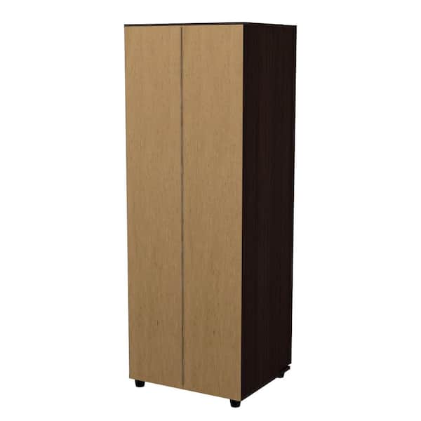 Inval 72 H Mini Fridge And Microwave Storage Cabinet Washed Oak - Office  Depot