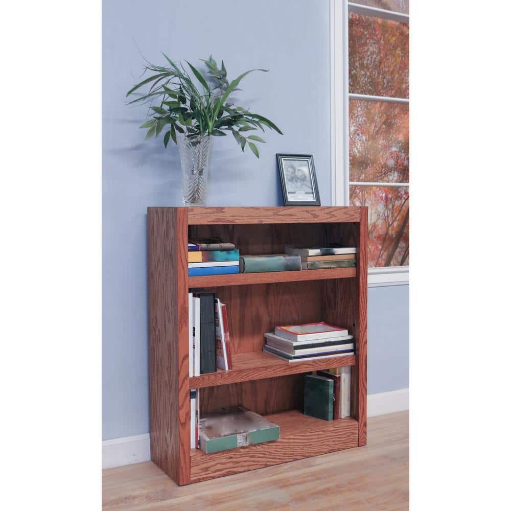 Espresso Adjustable Wood 36" Single Wide Bookcase