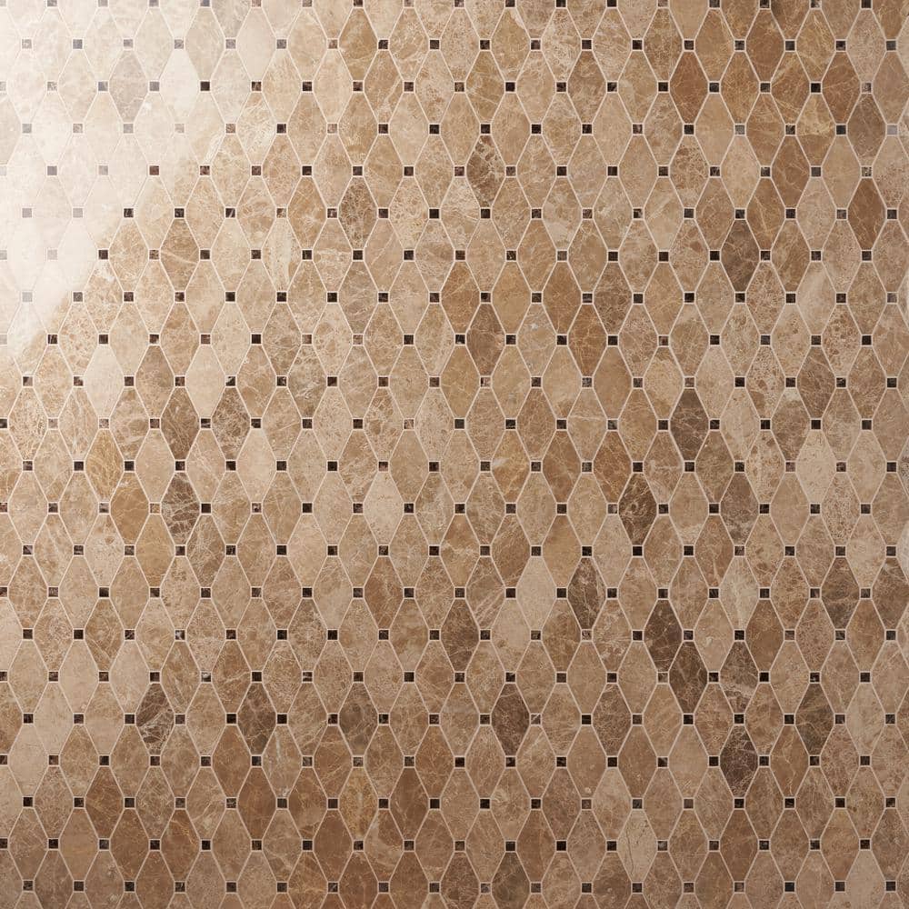 Light and Dark Emperador Marble Mosaic Tile