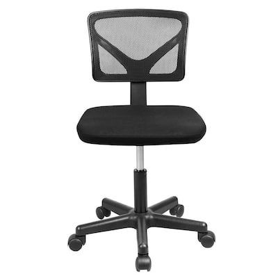 1-Pieces Black Office Chair Mesh Adjustable Swivel Computer Desk Chair Task Chair Low-Back