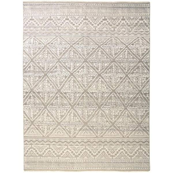 2 ft. x 3 ft. Gray, Ivory Geometric Area Rug