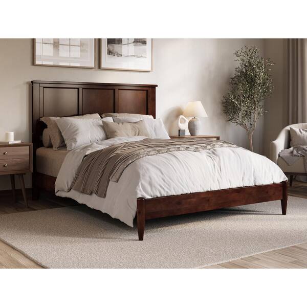 Low wood platform bed frame online
