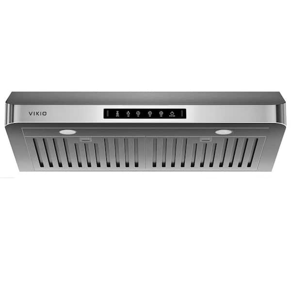 30 in. 600 CFM Ducted Under Cabinet Range Hood in Stainless Steel with Touch Display and Top/Rear venting