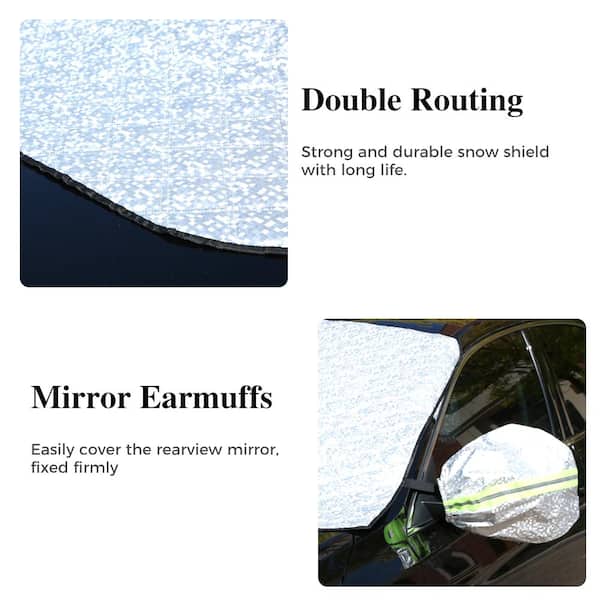 Shatex 59 in. x 47 in. Car windshield snow cover with rear view