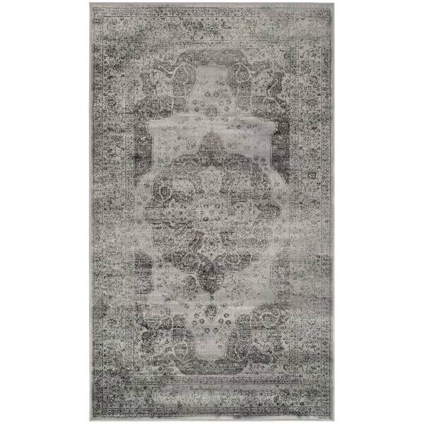 SAFAVIEH Vintage Gray/Multi 3 ft. x 4 ft. Border Medallion Area Rug