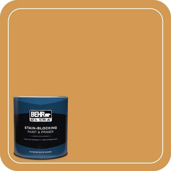 BEHR ULTRA 1 qt. #PPU6-02 Saffron Strands Satin Enamel Exterior Paint & Primer