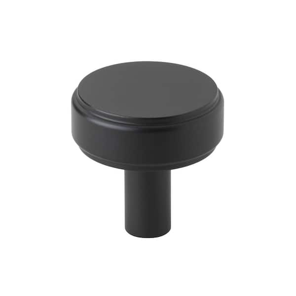 GLIDERITE 1-1/2 in. Solid Round Knurled Cabinet Knob - 5827-MB