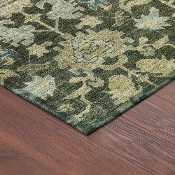 Chantille Machine Washable Indoor/Outdoor Abstract ACN2358 Olive 3 ft. x 5 ft. Area Rug