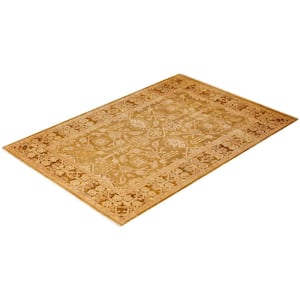 Brown 4 ft. 2 in. x 6 ft. 1 in. Ottoman One-of-a-Kind Hand-Knotted Area Rug