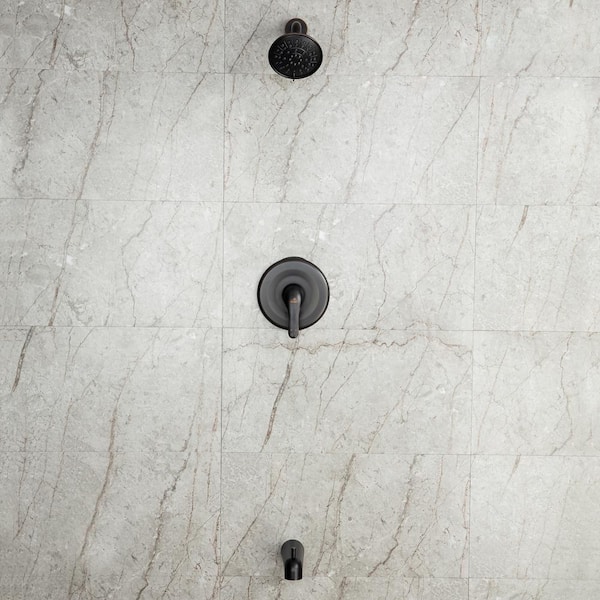 Single Handle 3-Spray Shower Faucet 1.8 GPM Shower Trim kit with Pressure Balance Valve Anti Scald in Oil Rubbed Bronze