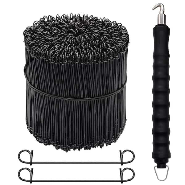 Wellco 6 in. Double Loop Rebar Wire Ties 16-Gauge with Semi Automatic Rebar Tie Wire Twister (1000-Pack)