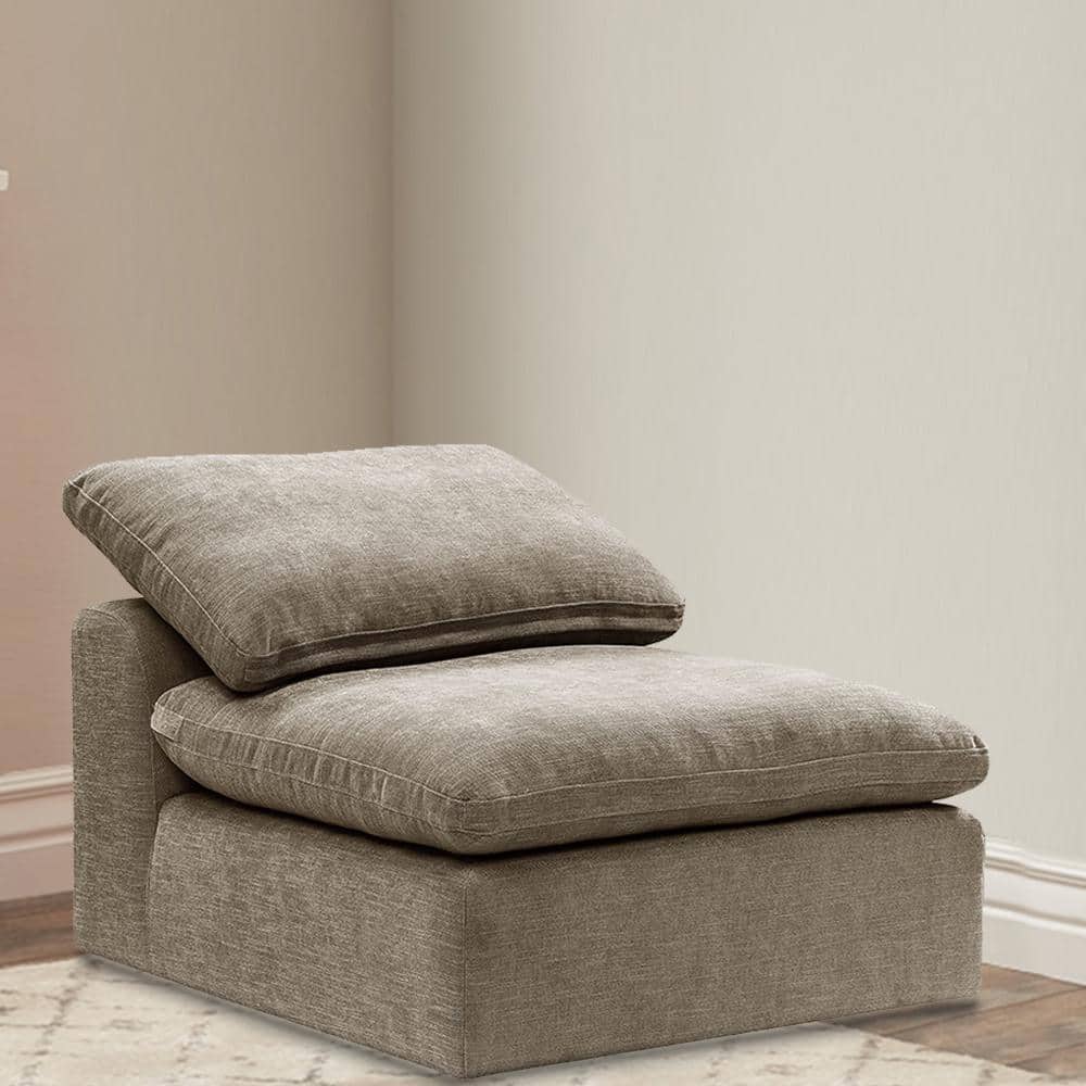Naveen 23'' Khaki Linen Modular Armless Chair