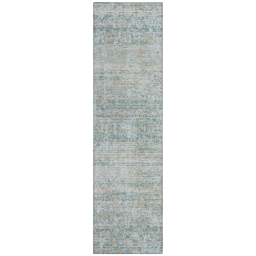 Chantille Machine Washable Indoor/Outdoor Abstract ACN2931 Teal 2 ft. x 7 ft. Runner Rug price history on PriceWatchPro