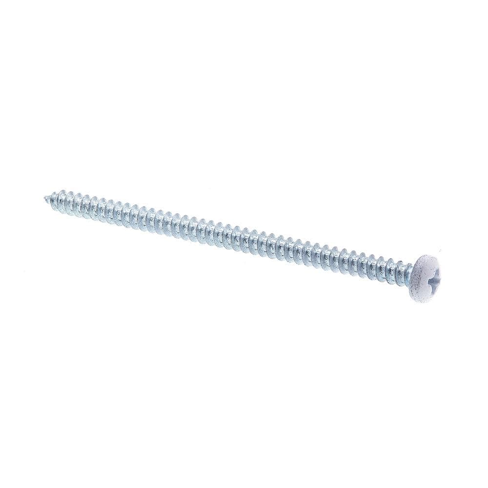 "#8 x 3 in. Phillips Drive Pan Head Sheet Metal Screws Self-Tapping Zinc Plated Steel with White Head (25-Pack)" price history on PriceWatchPro