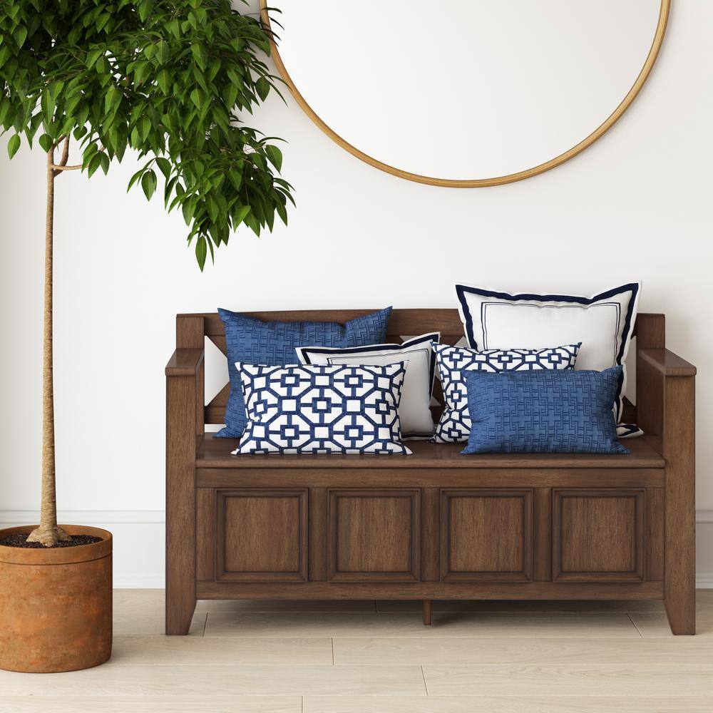 Amherst Rustic Natural Aged Brown Solid Wood Entryway Bench with Storage