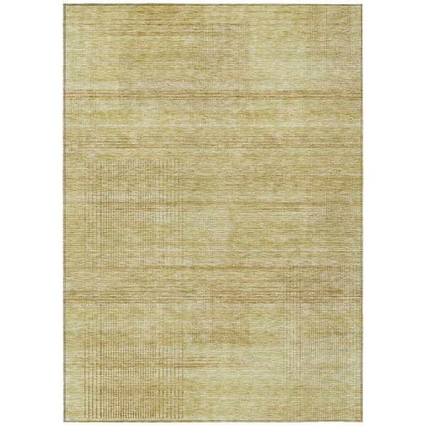 Chantille Machine Washable Indoor/Outdoor Abstract ACN820 Gold 2 ft. 6 in. x 3 ft. 10 in. Area Rug