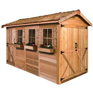 Boathouse 13 ft. W x 11 ft. D Wood Shed with Dual Doors (120 sq. ft.)
