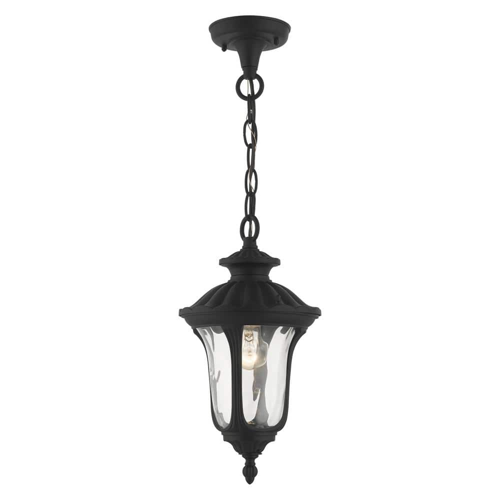 Livex Lighting Oxford 1 Light Textured Black Outdoor Pendant Lantern ...