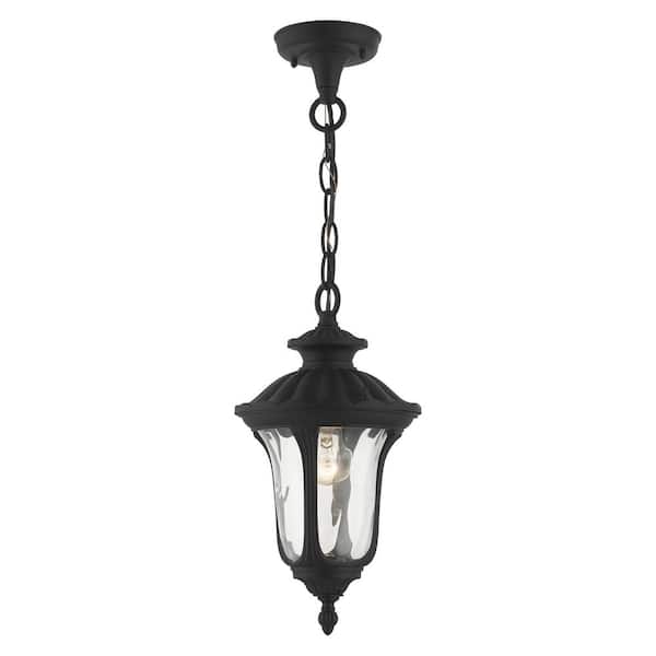 Oxford 1 Light Textured Black Outdoor Pendant Lantern