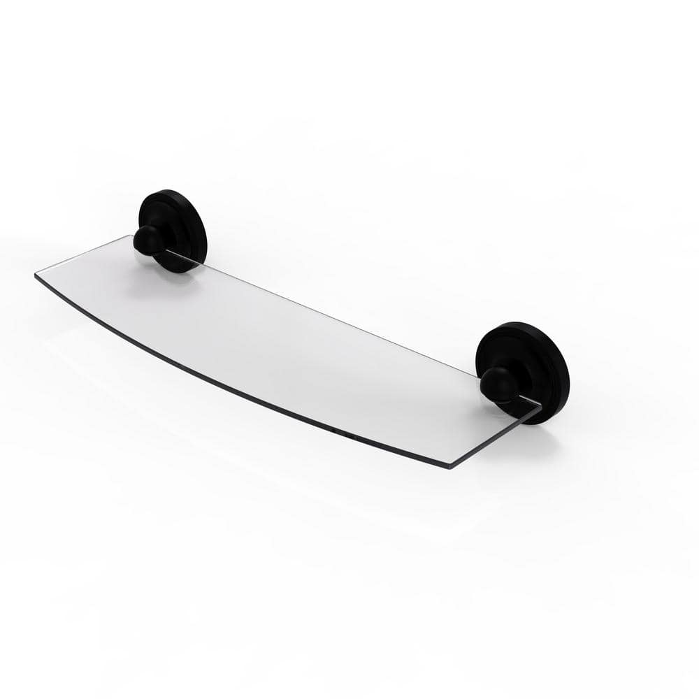 Allied Brass Prestige Regal 18 in. L x 3 in. H x 5 in. W Clear Glass Bathroom Shelf in Matte