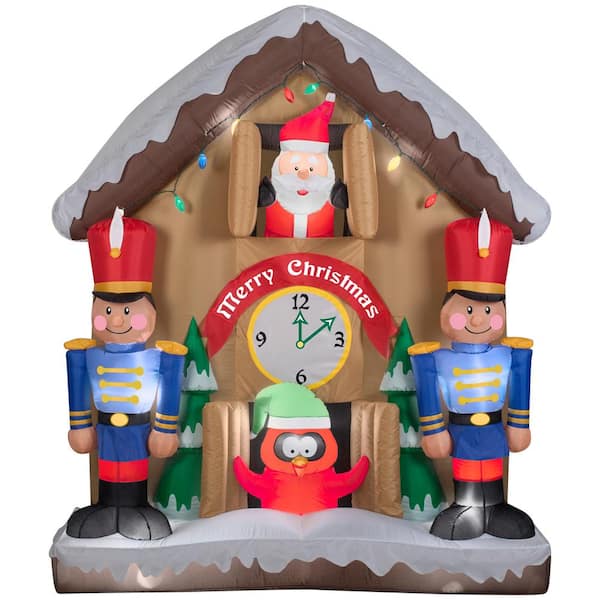 Gemmy 6.5 ft. H Inflatable Animated Santa Clock Scene