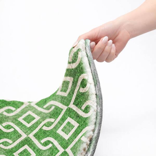 Dream Shag Premium Machine Washable Abstract ADS621 Emerald 8 ft. x 10 ft. Area Rug