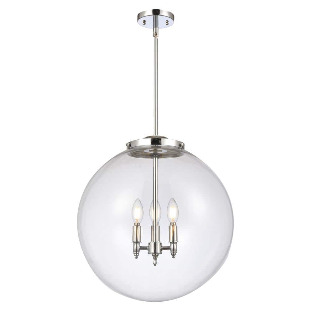 Beacon 60-Watt 3-Light Polished Chrome Shaded Mini Pendant Light with Clear Glass Shade price history on PriceWatchPro