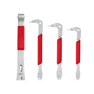 15 in. Pry Bar with 3-Piece Nail Puller with Dimpler Set (4-Piece)