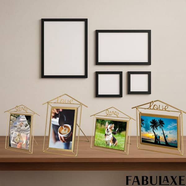 FABULAXE Decorative Gold Vertical and Horizontal Set of 4 6x8,4x6