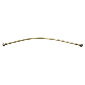 72 in. Brass Curved Shower Rod in Polished Brass