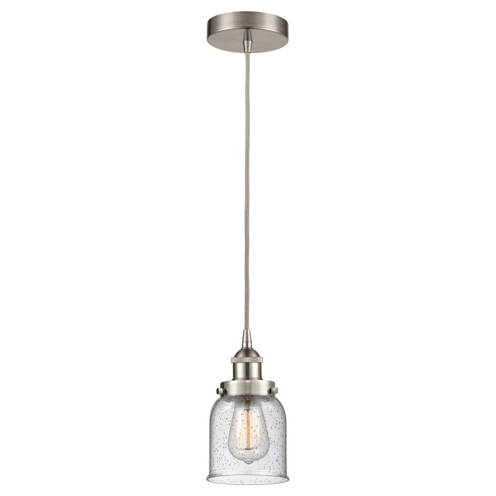Bell 60-Watt 1-Light Brushed Satin Nickel Standard Mini Pendant Light with Seeded Glass Shade, No Bulbs Included price history on PriceWatchPro