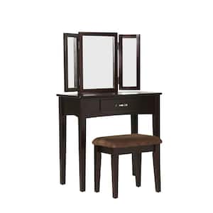 Dalorry 2-Piece Espresso Vanity Set with Drawer (30 in. H X 22 in. W X 16 in. D)