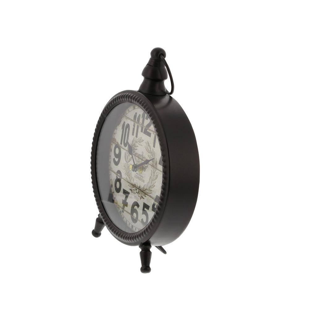 Vintage Black and White Iron Ring Top Desk Clocks, Set of 4