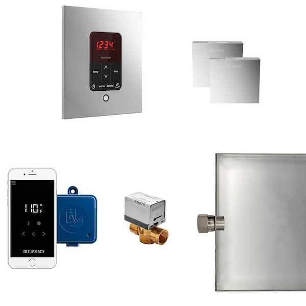 Mr. Steam Butler Max Package Square in Polished Chrome