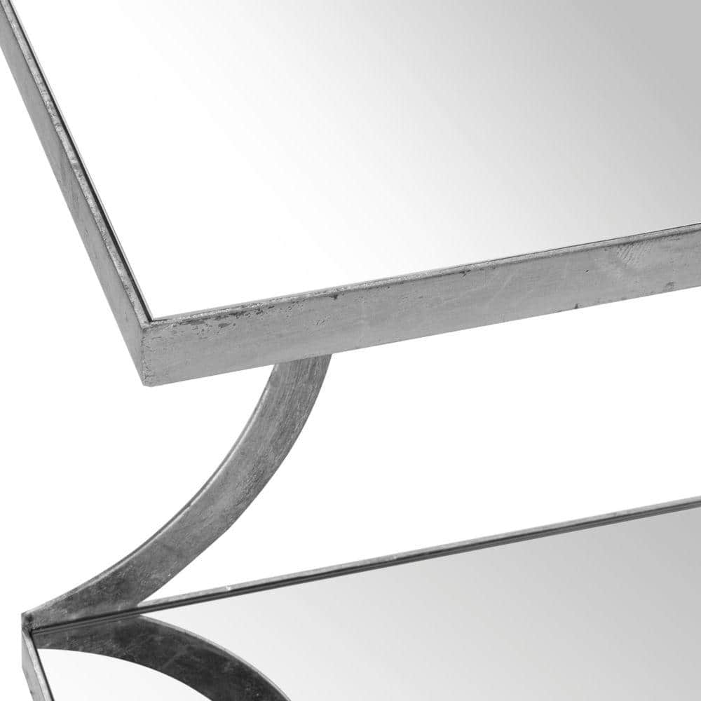 Elegant Sullivan Silver Mirrored Rectangular Accent Table