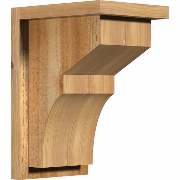 Ekena Millwork 8 in. x 10 in. x 14 in. Monterey Rough Sawn Western Red Cedar Corbel with Backplate