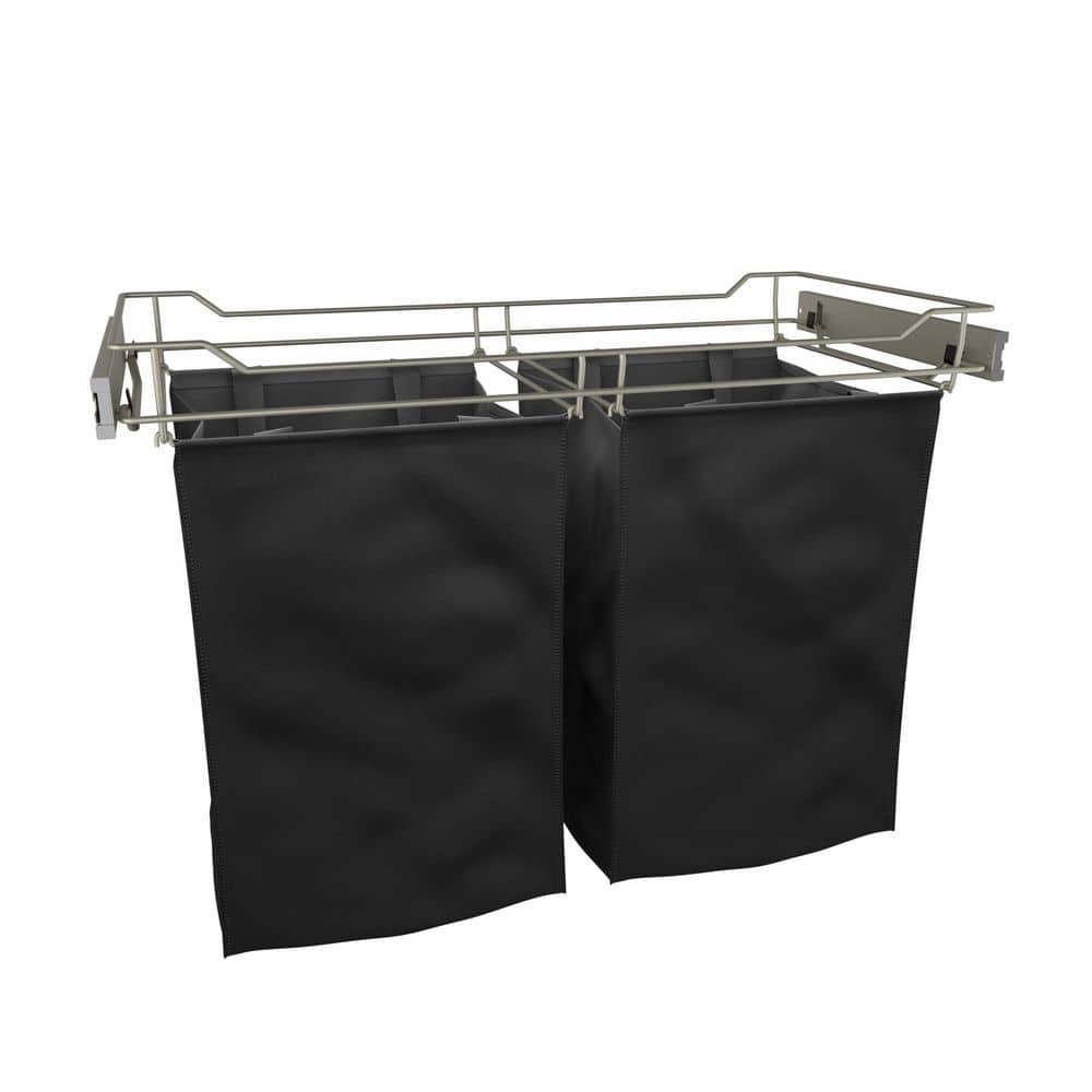 Classic 30 in. Satin Metal Full-Extension Slide-Out Modern Rectangle Laundry Room Hamper with Removable Nylon Bag price history on PriceWatchPro
