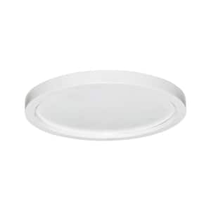 Round Slim Disk Length 7 in White Recessed Integrated LED Trim Kit Round Fixture 3000K Warm White New Construction